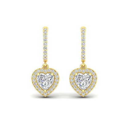 Heart Halo Drop Dangle Earring