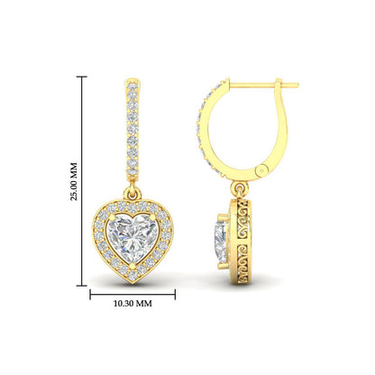 Heart Halo Drop Dangle Earring
