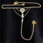 Heart Rhinestone Panty Body Jewelry with Garter Belt
