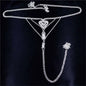 Heart Rhinestone Panty Body Jewelry with Garter Belt