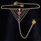 Heart Rhinestone Panty Body Jewelry with Garter Belt