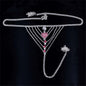 Heart Rhinestone Panty Body Jewelry with Garter Belt