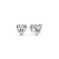 3 Prong Heart Shaped Diamond Solitaire Stud Earring in Basket Setting