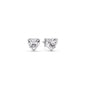 3 Prong Heart Shaped Diamond Solitaire Stud Earring in Basket Setting