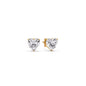 3 Prong Heart Shaped Diamond Solitaire Stud Earring in Basket Setting