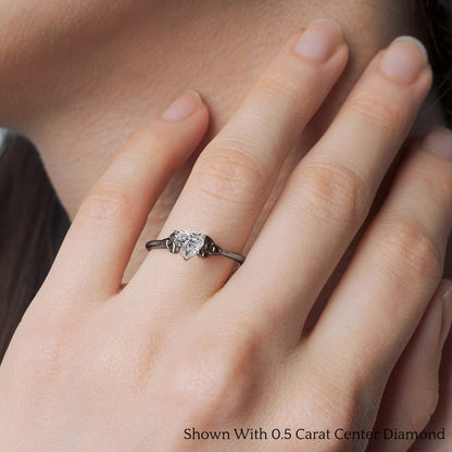 Heart Shaped Celtic Solitaire Engagement Ring