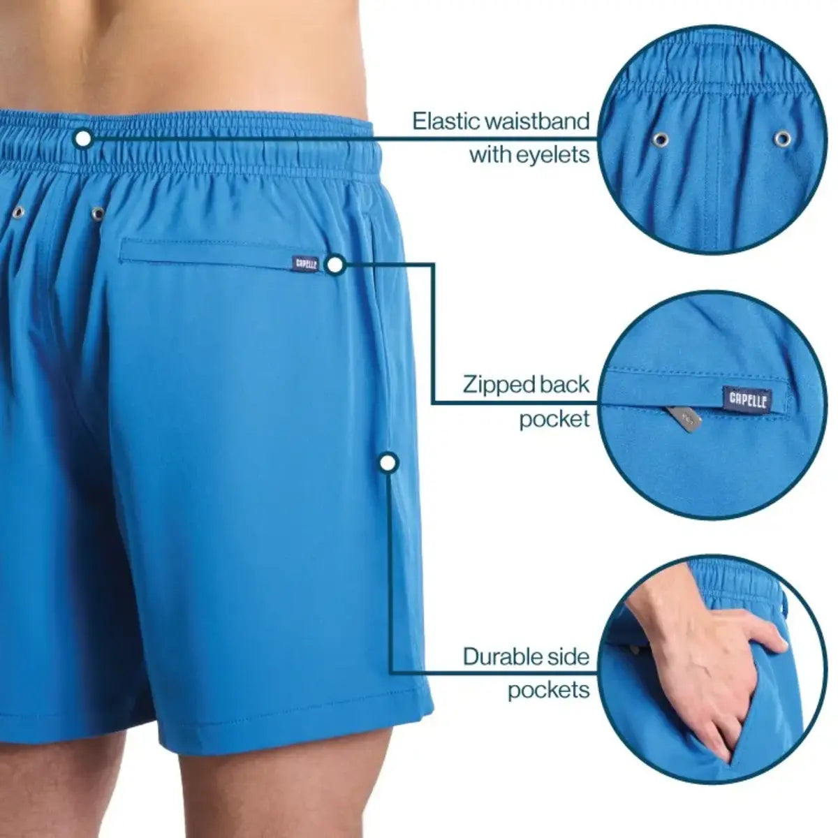 Men’s Premium Compression-Lined Hybrid Shorts – Blue Sapphire