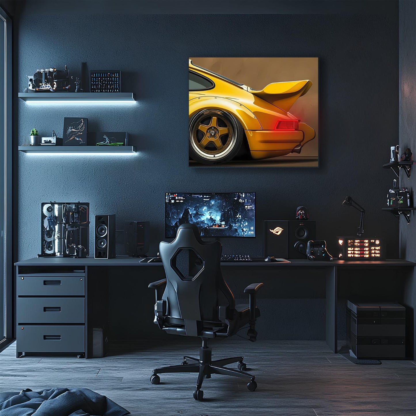 Acrylic Poster with Neon Lights | Custom LED Backlit Wall Art | High-Quality Automotive Poster for Car Enthusiasts, Gifting