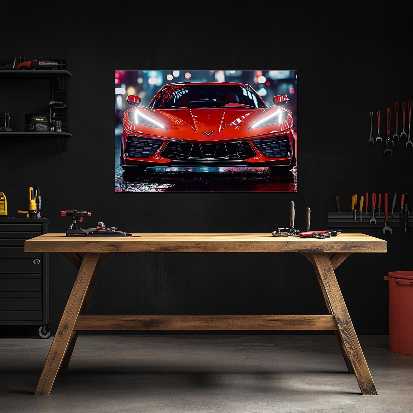 Supercar Neon Wall Art - UV Printed LED Plexiglass Sign for Garage, Man Cave & Racing Fans - Adjustable Light and Free Shipping