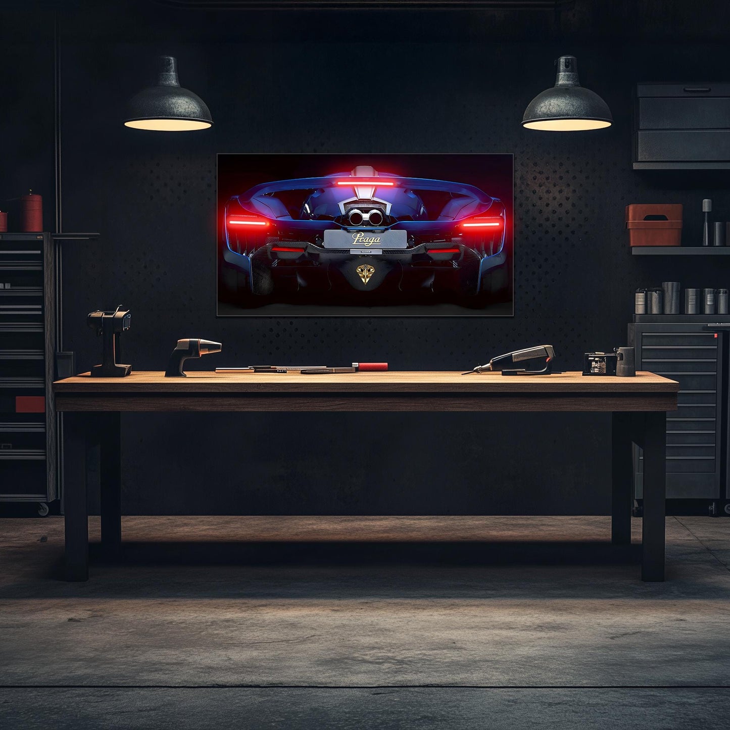 Supercar Rear View Neon Wall Art – LED Garage Decor – Gift for Car Enthusiasts – Man Cave Wall Sign – Luxury Car Poster – Free Shipping