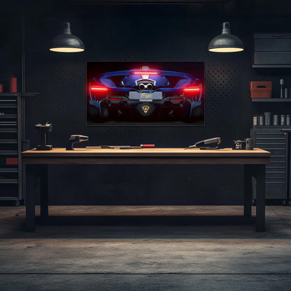 Supercar Rear View Neon Wall Art – LED Garage Decor – Gift for Car Enthusiasts – Man Cave Wall Sign – Luxury Car Poster – Free Shipping