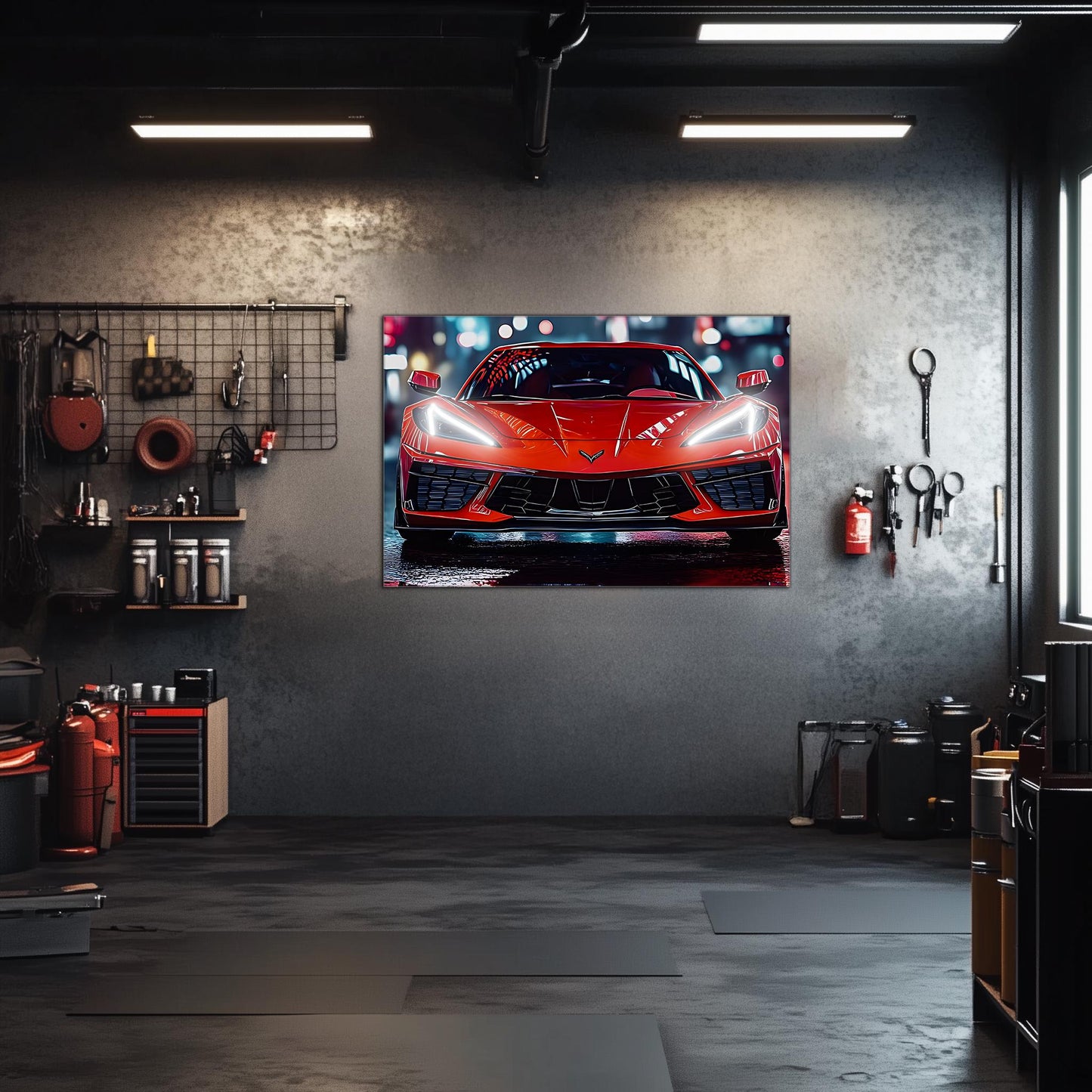 Supercar Neon Wall Art - UV Printed LED Plexiglass Sign for Garage, Man Cave & Racing Fans - Adjustable Light and Free Shipping