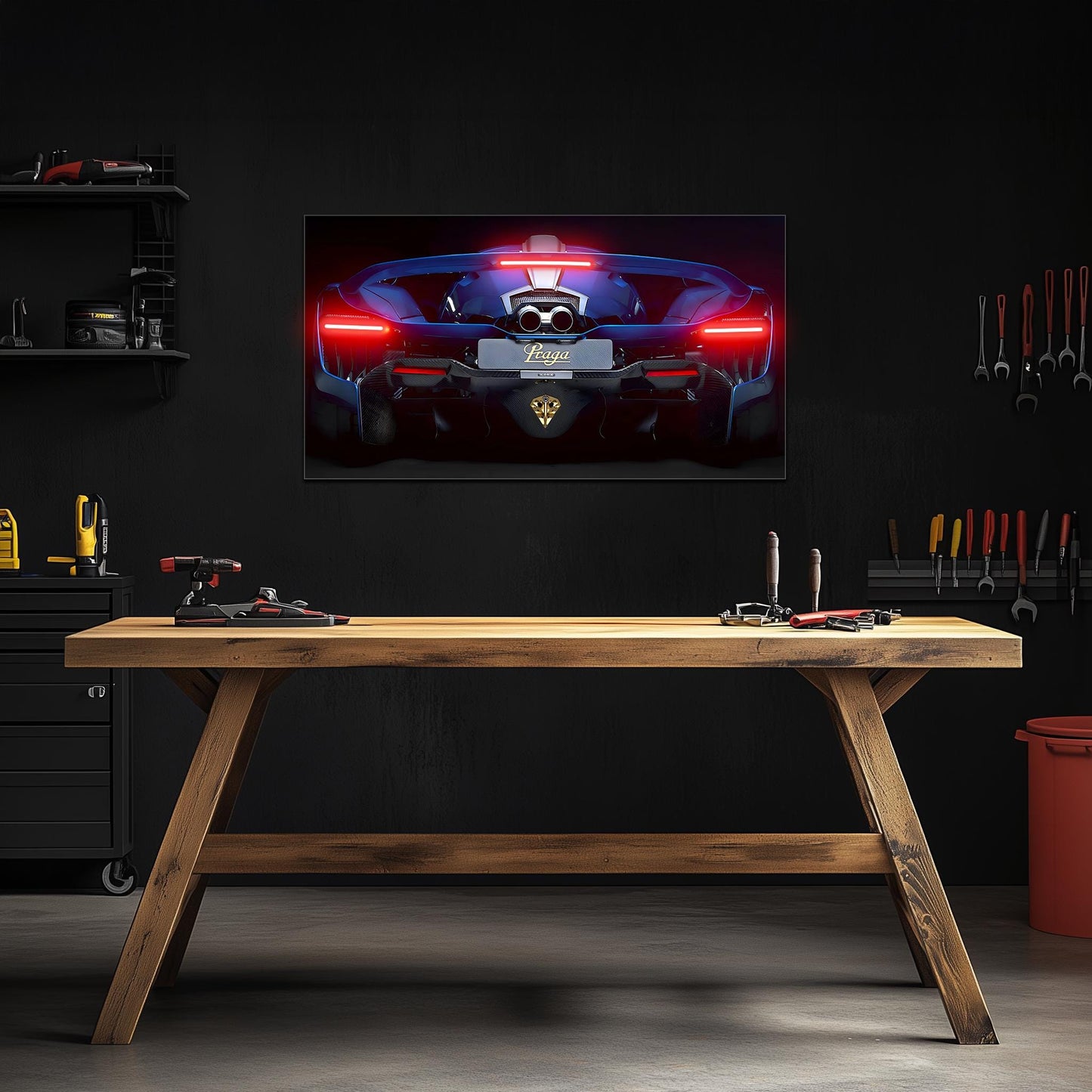 Supercar Rear View Neon Wall Art – LED Garage Decor – Gift for Car Enthusiasts – Man Cave Wall Sign – Luxury Car Poster – Free Shipping