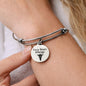Fava Bean Allergy Medical Condition Charm Bracelet Stainless Steel Expanding Bangle Allergy Awareness Jewelry