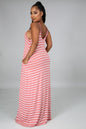 Comfy Loose Pocketed Striped Maxi Dress