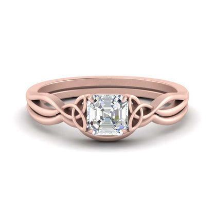 Infinity Celtic Solitaire Wedding Set