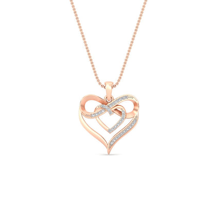 Diamond Accent Double Heart Infinity Pendant Necklace