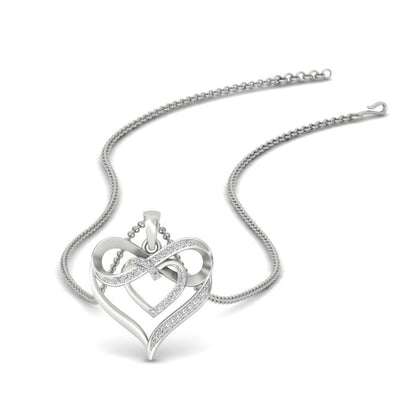 Diamond Accent Double Heart Infinity Pendant Necklace