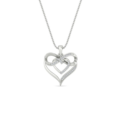 Diamond Accent Double Heart Infinity Pendant Necklace