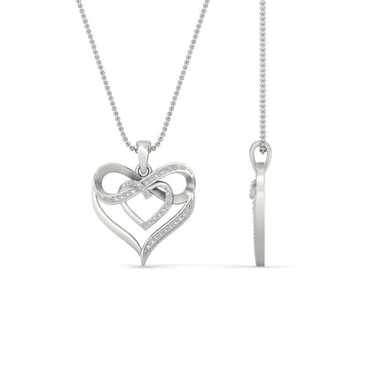 Diamond Accent Double Heart Infinity Pendant Necklace