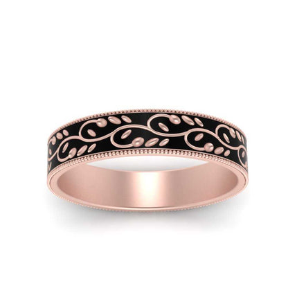 Leaf Enamel Promise Ring For Men