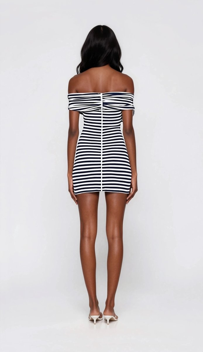 Malory Striped Mini Dress – Navy/White (Final Sale)