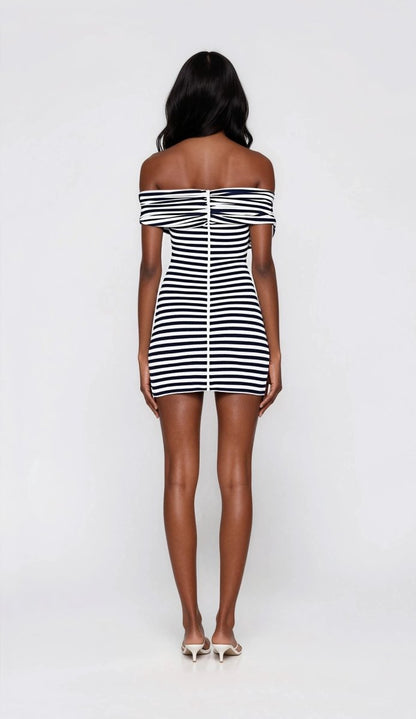 Malory Striped Mini Dress – Navy/White (Final Sale)