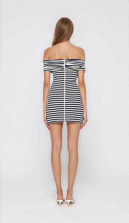 Malory Striped Mini Dress – Navy/White (Final Sale)
