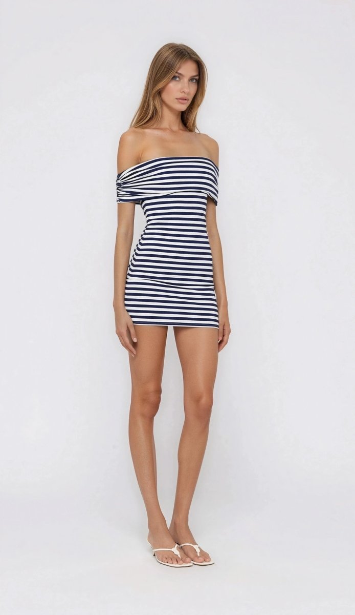 Malory Striped Mini Dress – Navy/White (Final Sale)