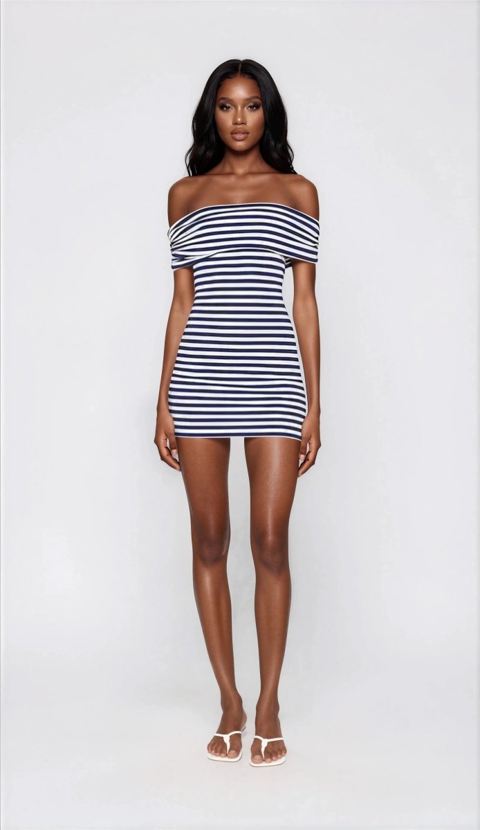 Malory Striped Mini Dress – Navy/White (Final Sale)