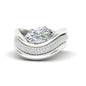 Dual Bands with Wave Solitaire Ring