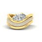 Dual Bands with Wave Solitaire Ring