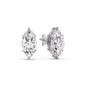 6 Prong Marquise Diamonds Solitaire Stud Earring in Basket Setting