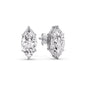 6 Prong Marquise Diamonds Solitaire Stud Earring in Basket Setting