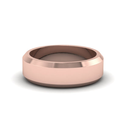 Matte Finish Beveled Anniversary Band For Men