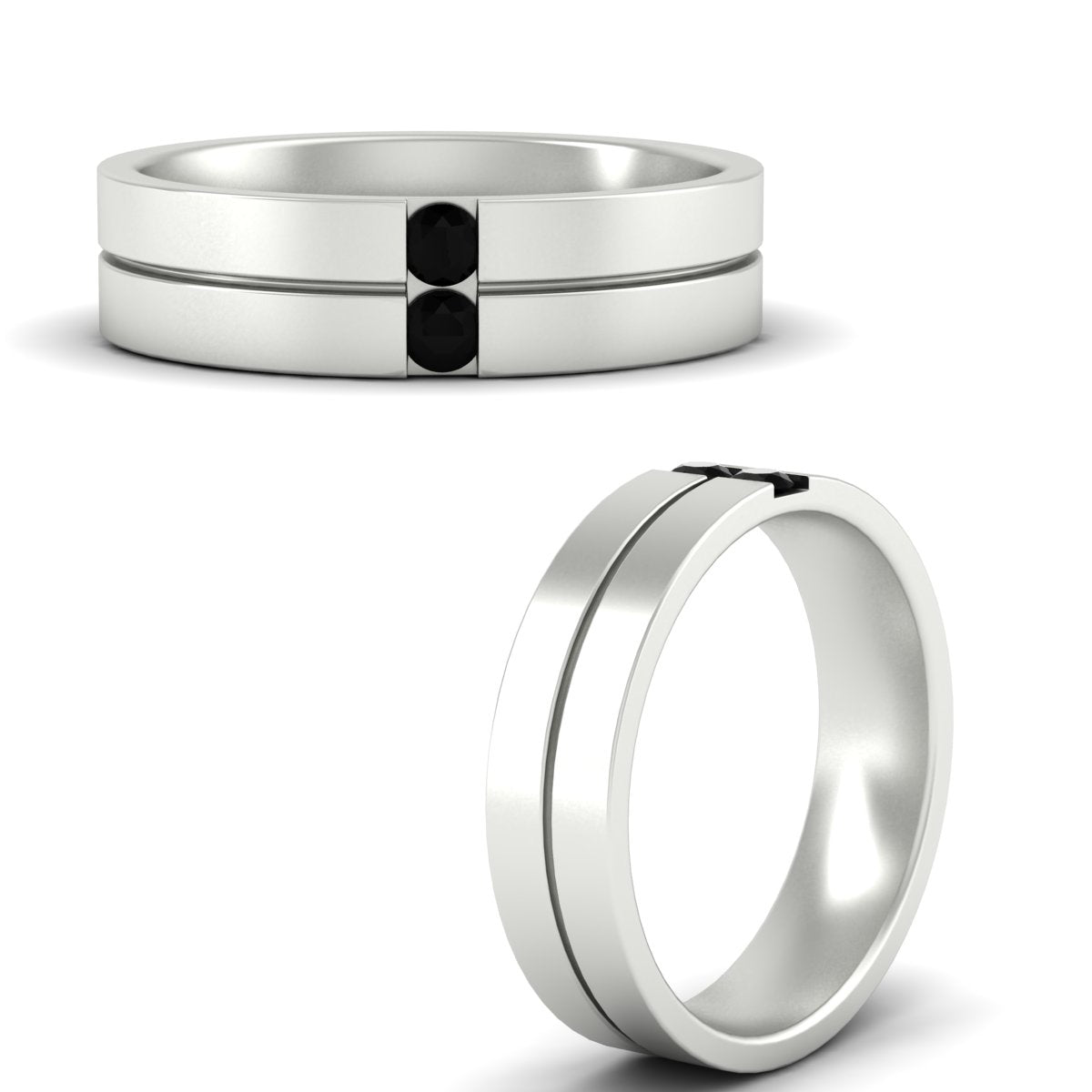 Mens 2 Stone Band