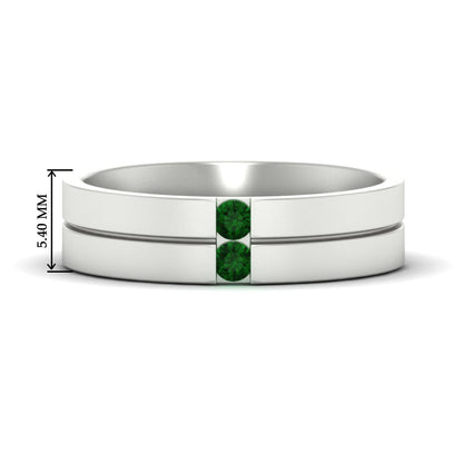 Mens 2 Stone Band