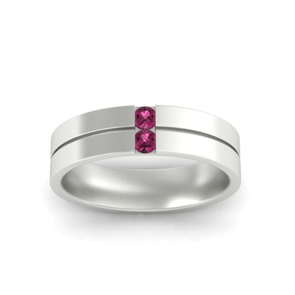 Mens 2 Stone Band