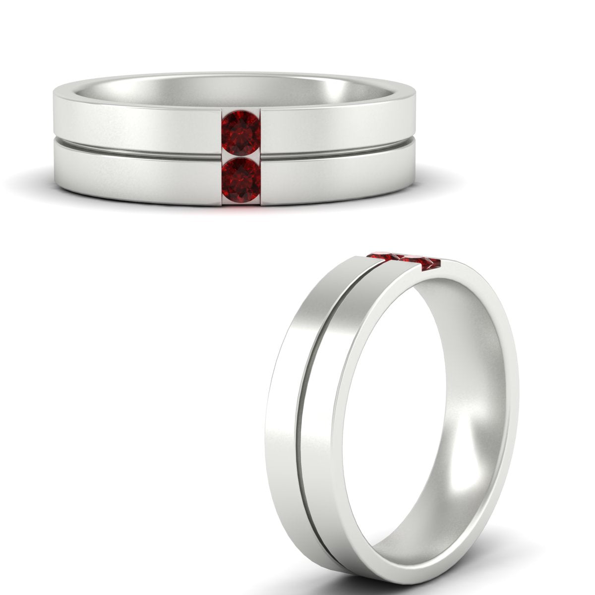 Mens 2 Stone Band