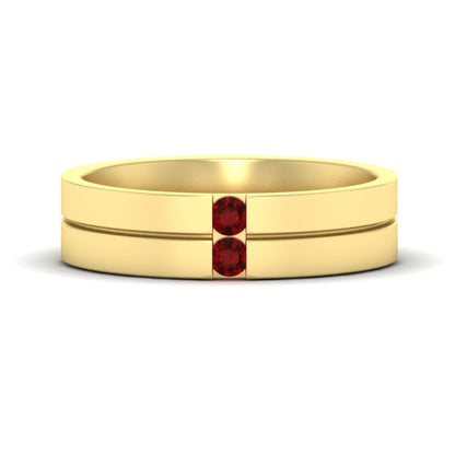 Mens 2 Stone Band