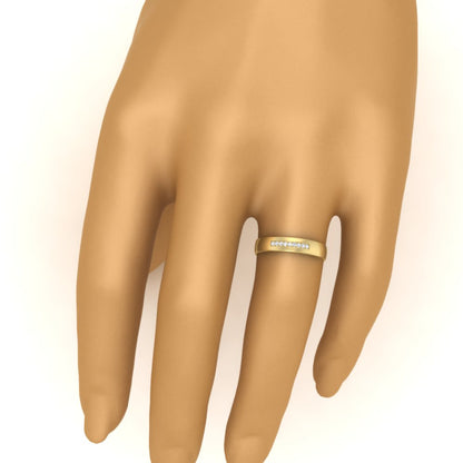 Mens 9 Stone Simple Diamond Band