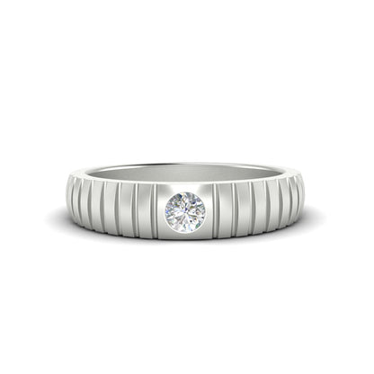 Mens Bezel Set Modern Wedding Ring