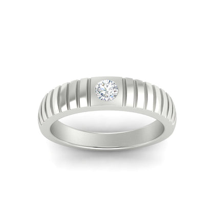 Mens Bezel Set Modern Wedding Ring