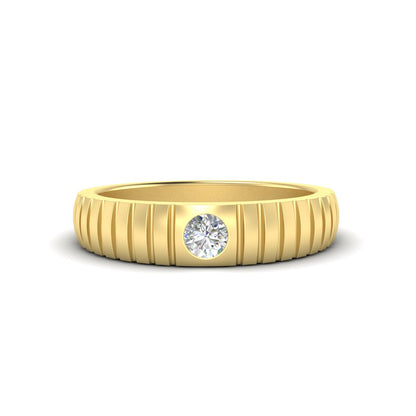 Mens Bezel Set Modern Wedding Ring