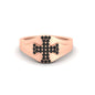 Mens Cross Gemstone Engagement Ring