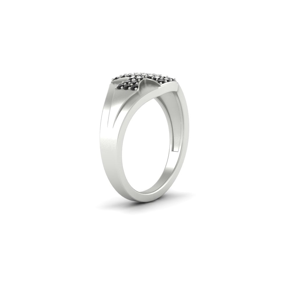 Mens Cross Gemstone Engagement Ring
