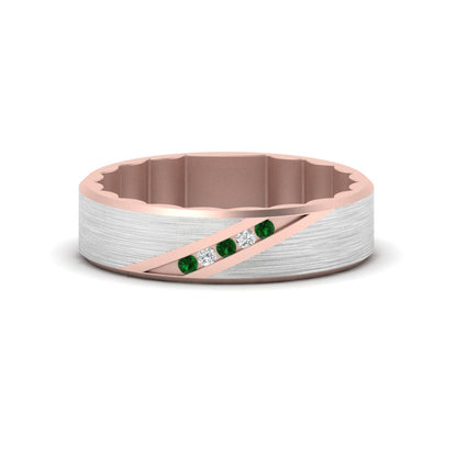 Brush Finish 2 Tone Promise Ring