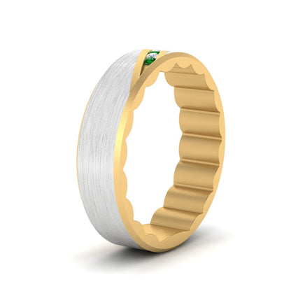 Brush Finish 2 Tone Promise Ring