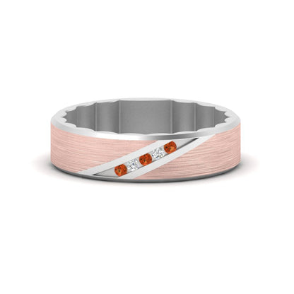 Brush Finish 2 Tone Promise Ring