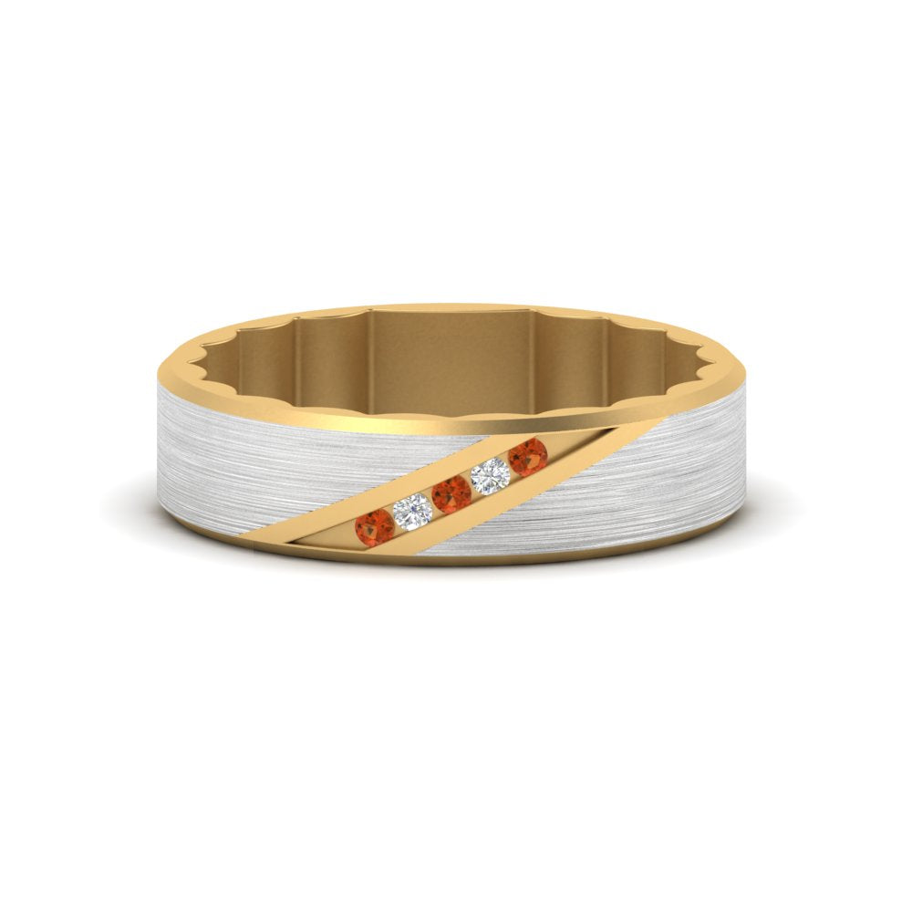 Brush Finish 2 Tone Promise Ring